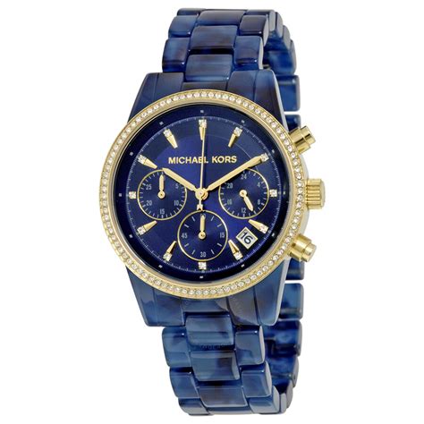 blue michael kors watches|Michael Kors navy blue watch.